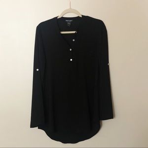 [About a Girl] Black Button-up Tunic